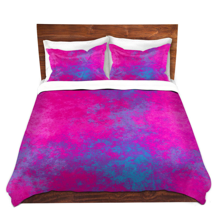 East Urban Home Pink/Blue Microfiber Duvet Cover Set Wayfair